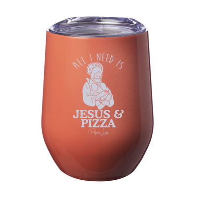 All I Need Is Jesus And Pizza 12oz Stemless Wine Cup