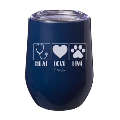 Heal Love Live 12oz Stemless Wine Cup