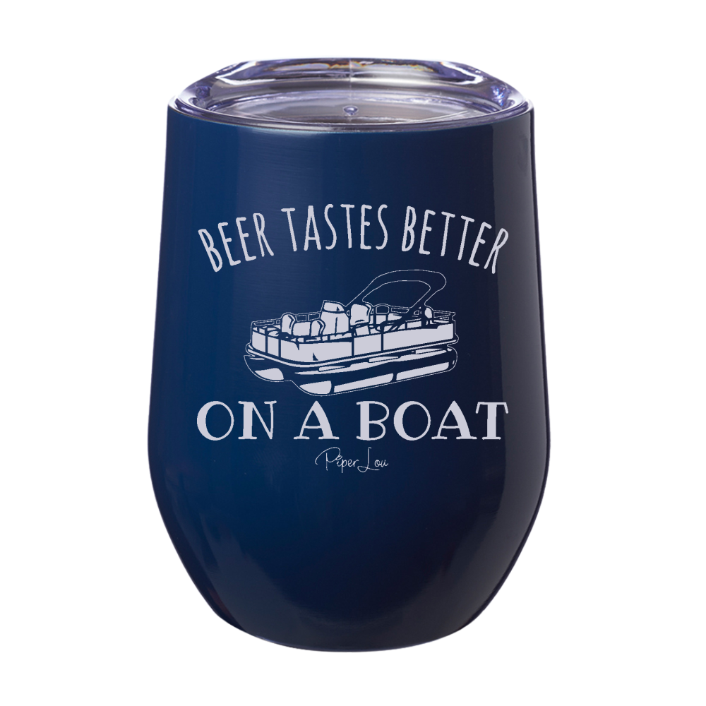 Beer Tastes Better On A Boat Laser Etched Tumbler