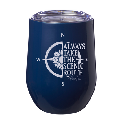 Always Take The Scenic Route 12oz Stemless Wine Cup