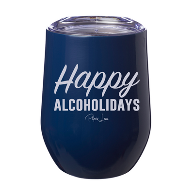 Happy Alcoholidays 12oz Stemless Wine Cup