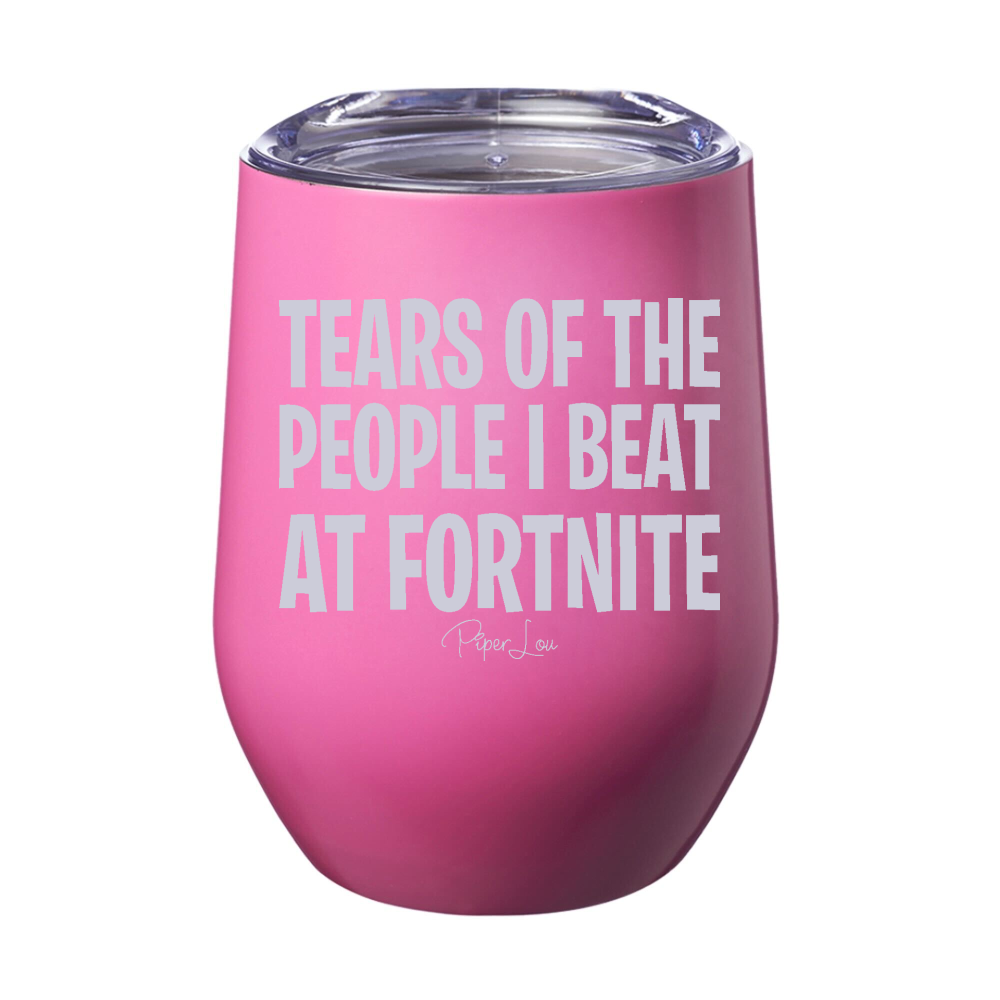 Tears Of The People I Beat At Fortnite 12oz Stemless Wine Cup