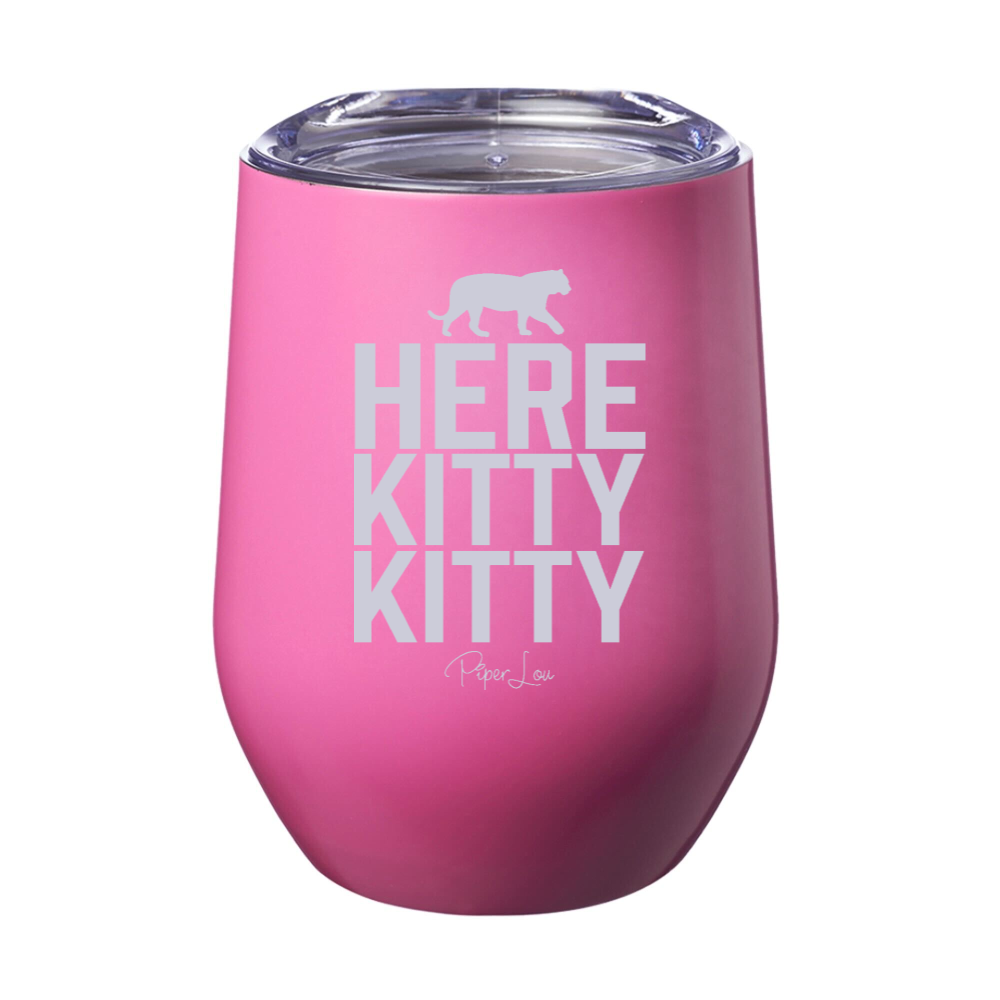 Here Kitty Kitty 12oz Stemless Wine Cup