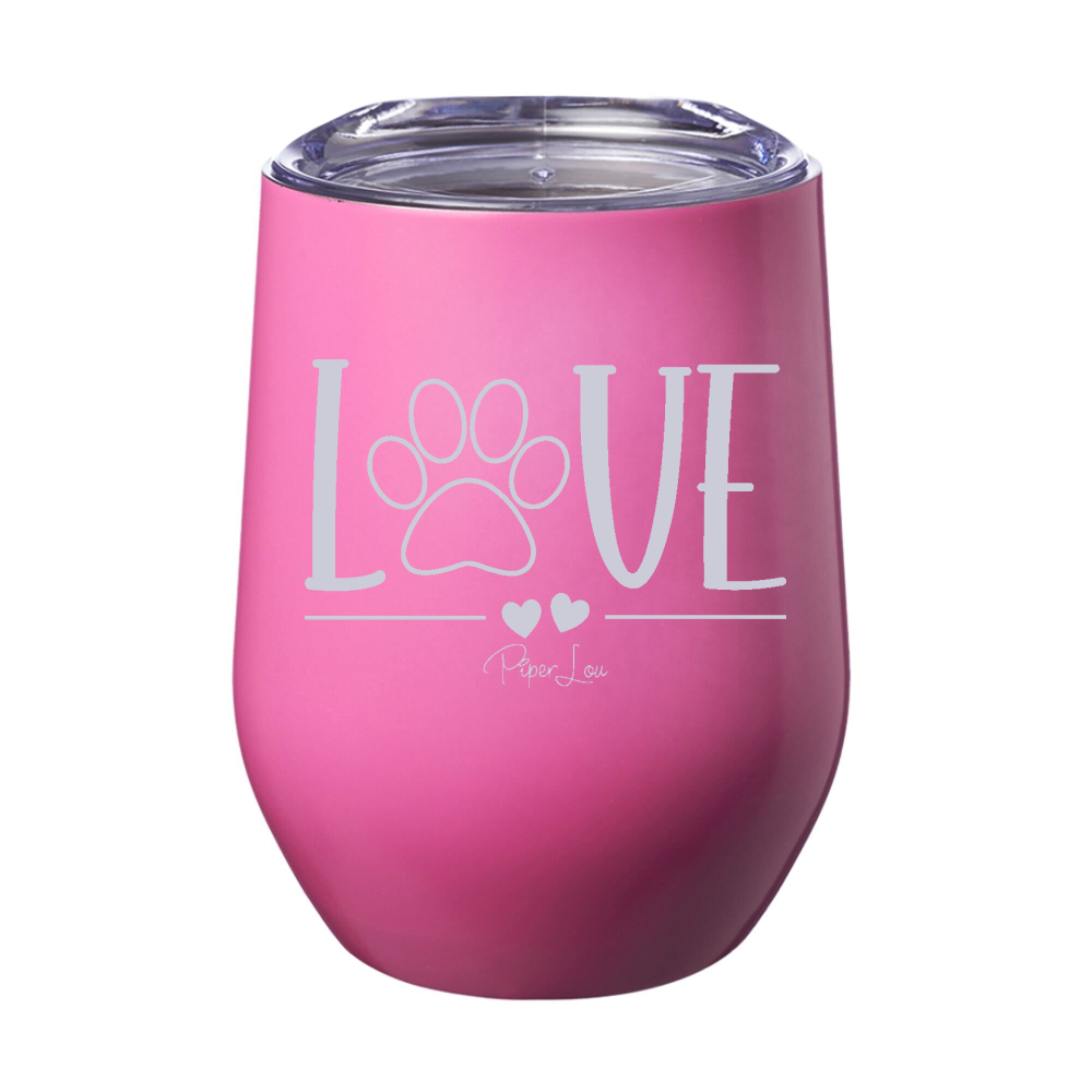 Love Paw Print Laser Etched Tumbler
