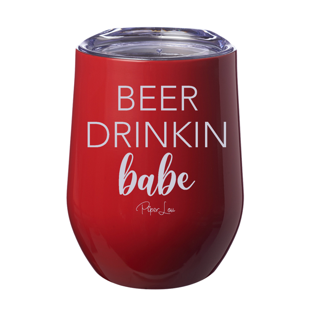 Beer Drinkin Babe 12oz Stemless Wine Cup