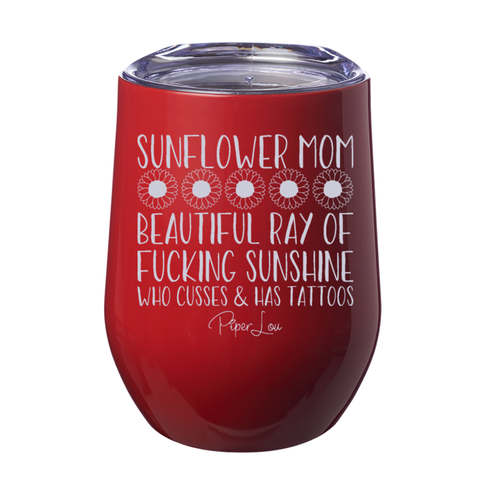 Sunflower Mom 12oz Stemless Wine Cup