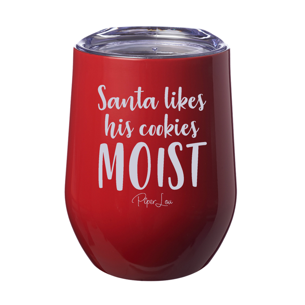 Santa Likes His Cookies Moist 12oz Stemless Wine Cup