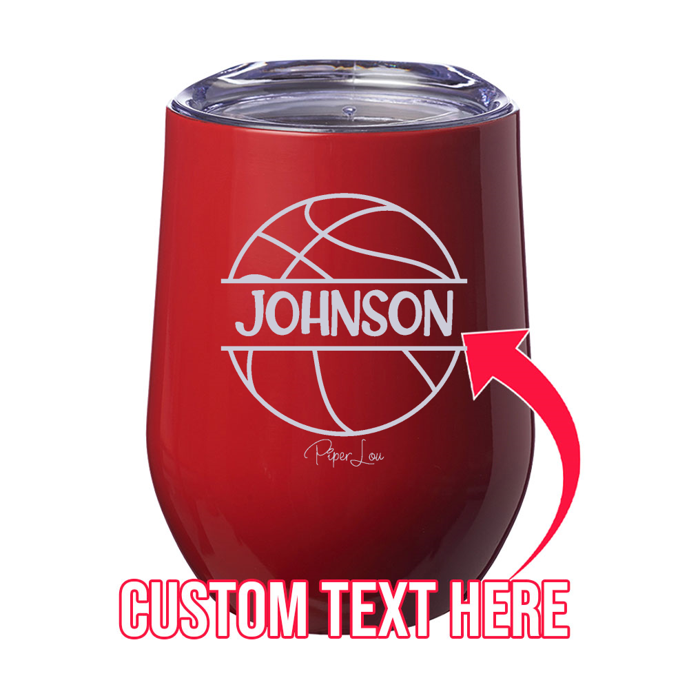 (CUSTOM) Name Basketball 12oz Stemless Wine Cup