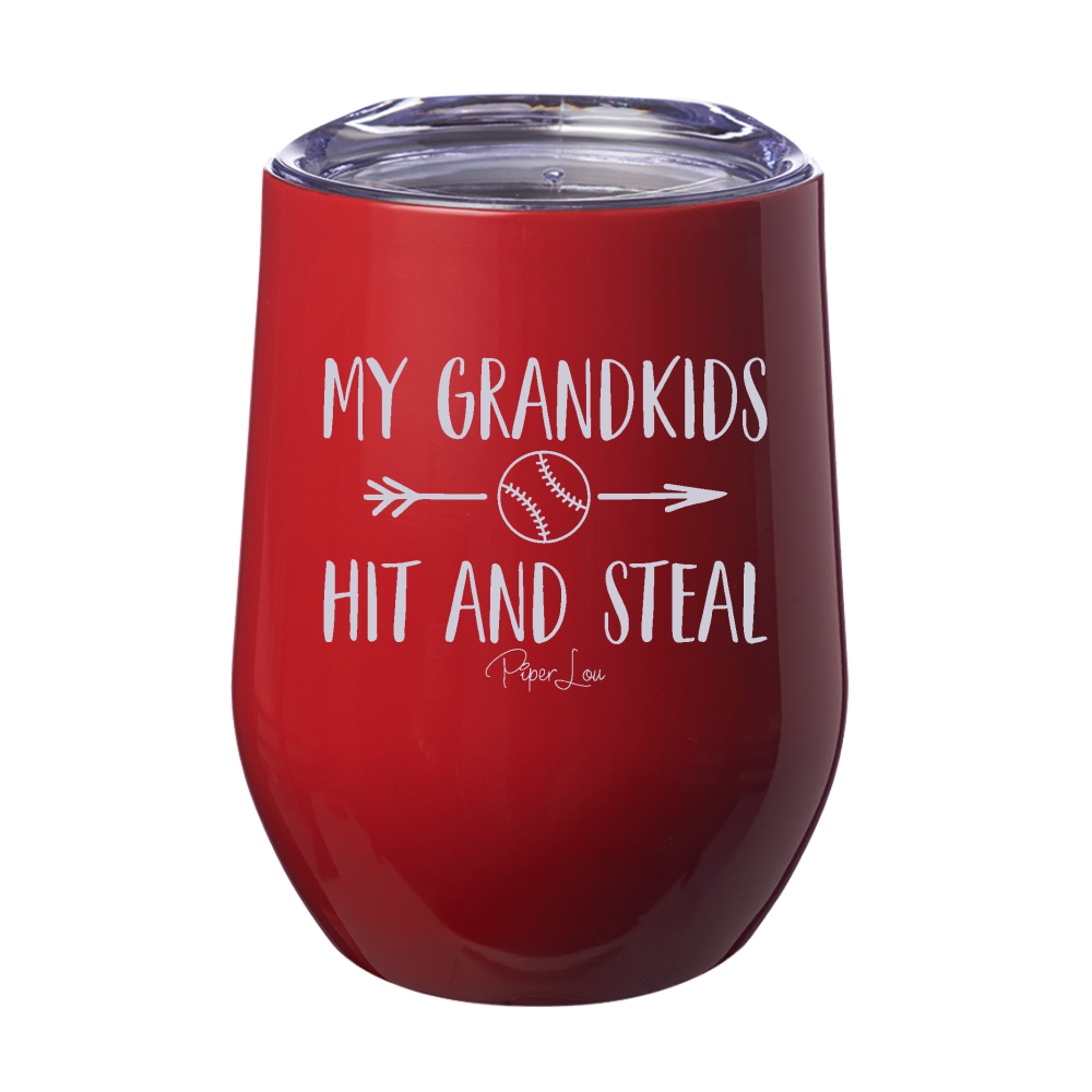 My Grandkids Hit And Steal 12oz Stemless Wine Cup