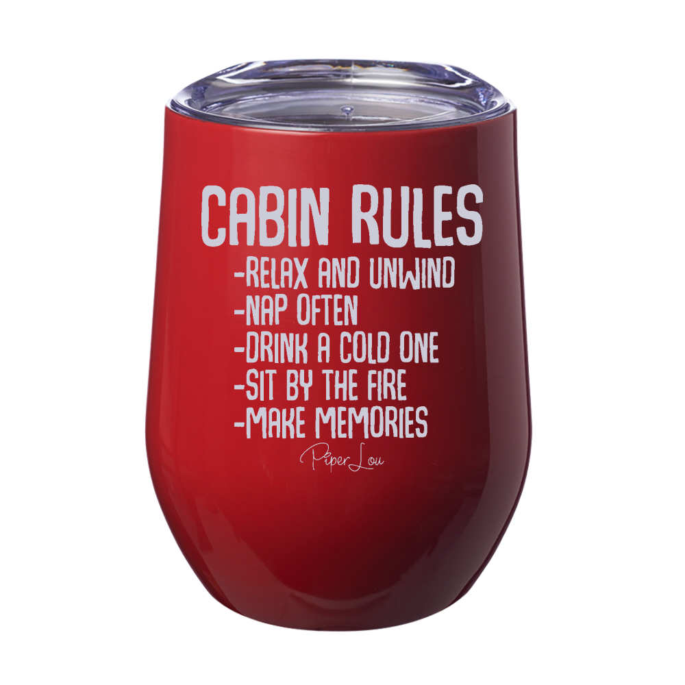 Cabin Rules 12oz Stemless Wine Cup