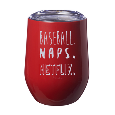 Baseball Naps Netflix 12oz Stemless Wine Cup