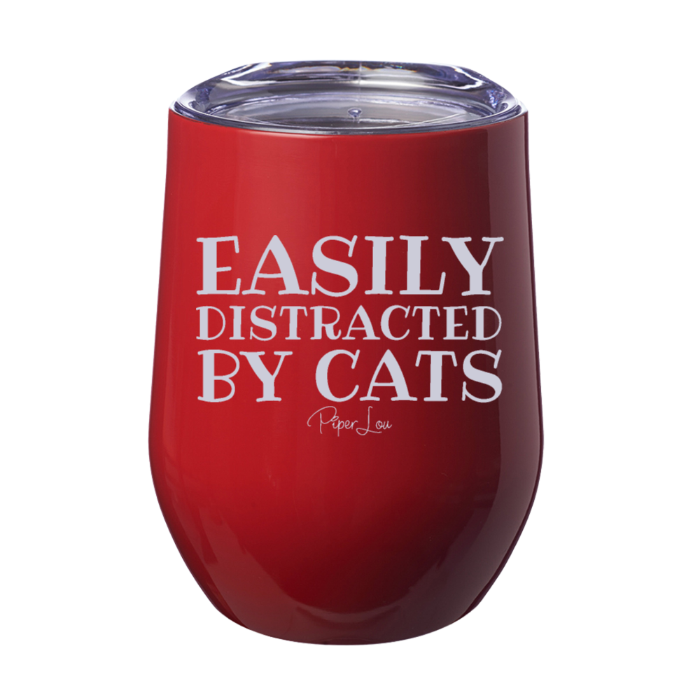 Easily Distracted By Cats Laser Etched Tumbler