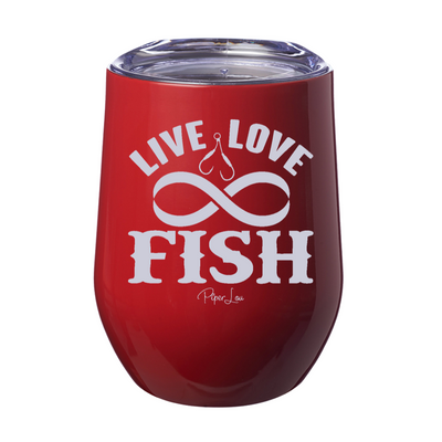 Live Love Fish  12oz Stemless Wine Cup