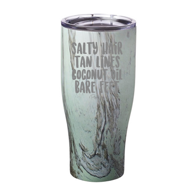 Salty Hair Tan Lines Laser Etched Tumbler