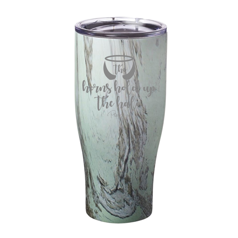 The Horns Hold Up The Halo Laser Etched Tumbler