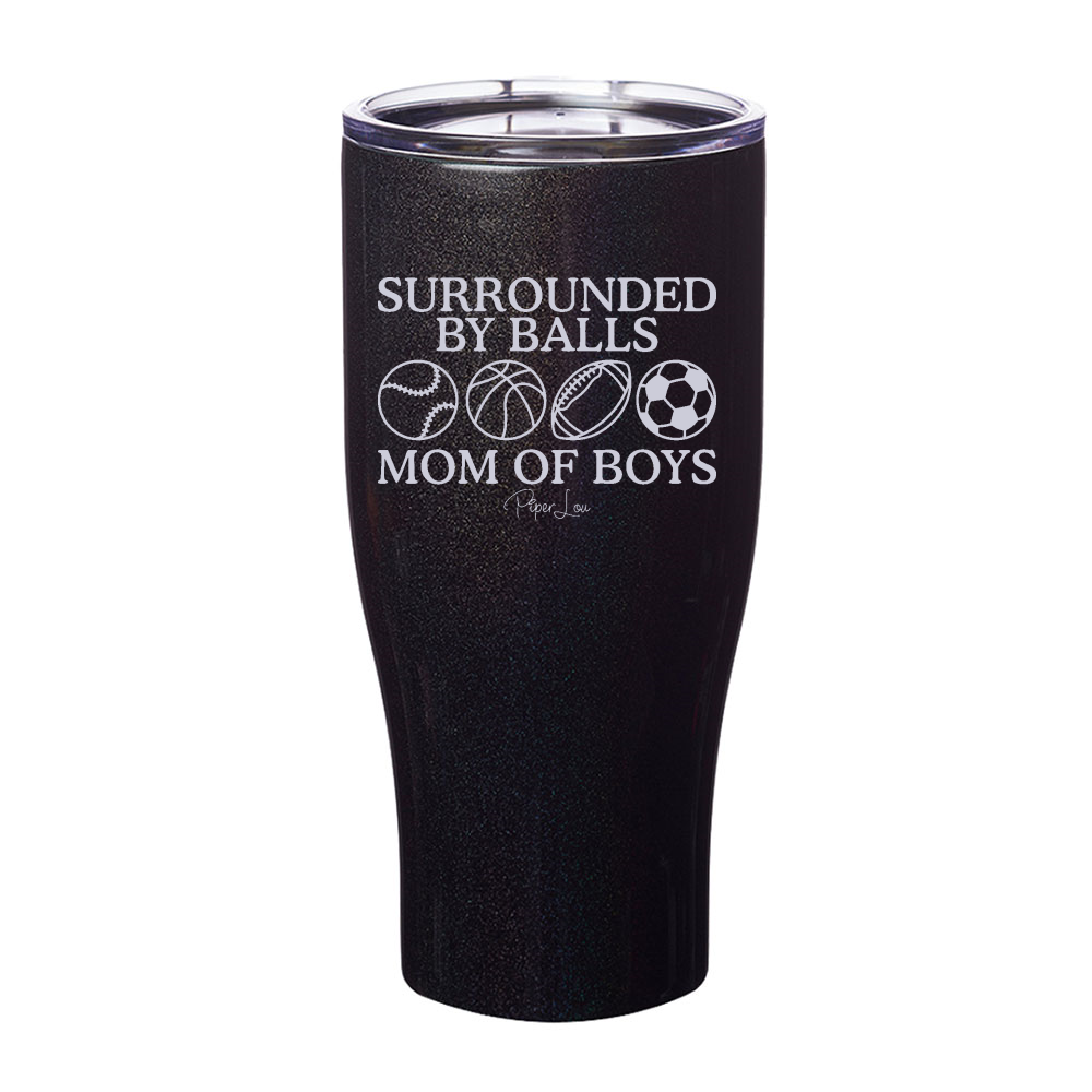 Surrounded By Balls Laser Etched Tumbler