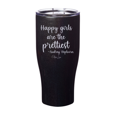 Happy Girls Are The Prettiest Laser Etched Tumbler