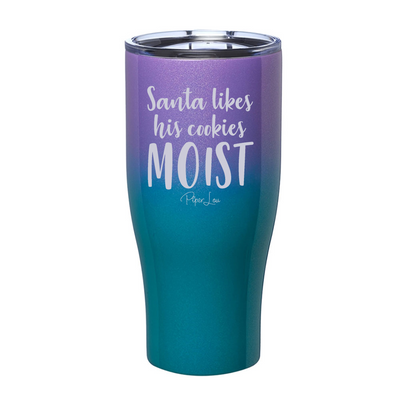 Santa Likes His Cookies Moist Laser Etched Tumbler