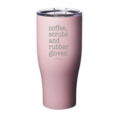 Coffee Scrubs Rubber Gloves Laser Etched Tumbler