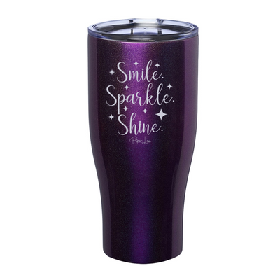 Smile Sparkle Shine Laser Etched Tumbler