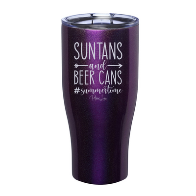 Suntans And Beer Cans Laser Etched Tumbler