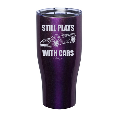 Still Plays With Cars Corvette Laser Etched Tumbler