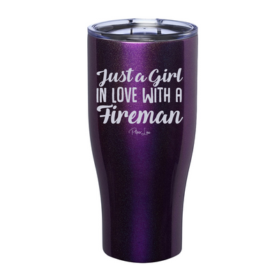 Just A Girl In Love Fireman Laser Etched Tumbler