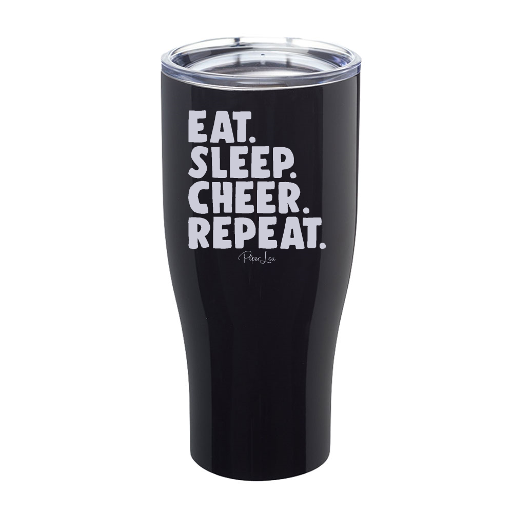 Eat Sleep Cheer Repeat Laser Etched Tumbler