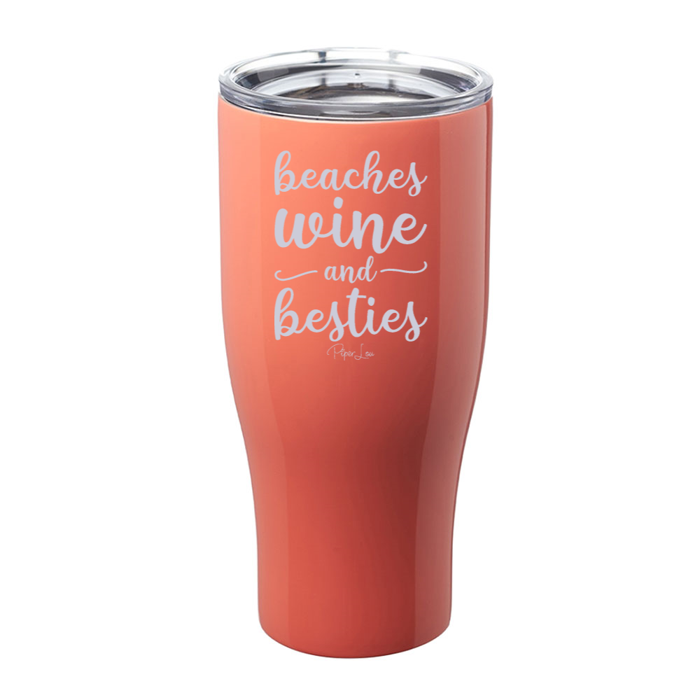 Beach Wine & Besties Laser Etched Tumbler