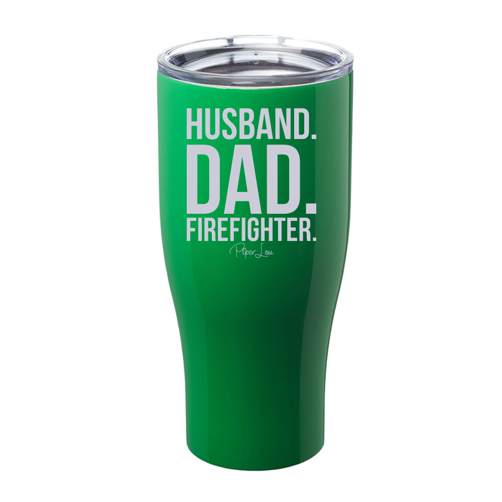 Husband Dad Firefighter Laser Etched Tumbler
