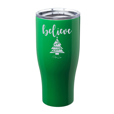 Believe Christmas Tree Laser Etched Tumbler