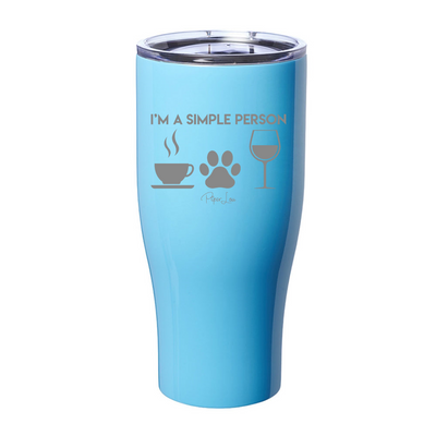 I'm A Simple Person Coffee Paw Wine Laser Etched Tumbler