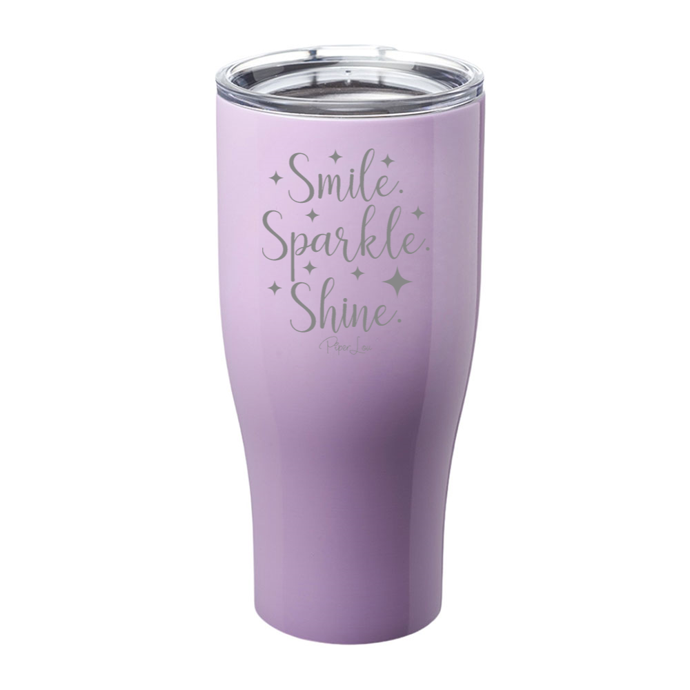 Smile Sparkle Shine Laser Etched Tumbler