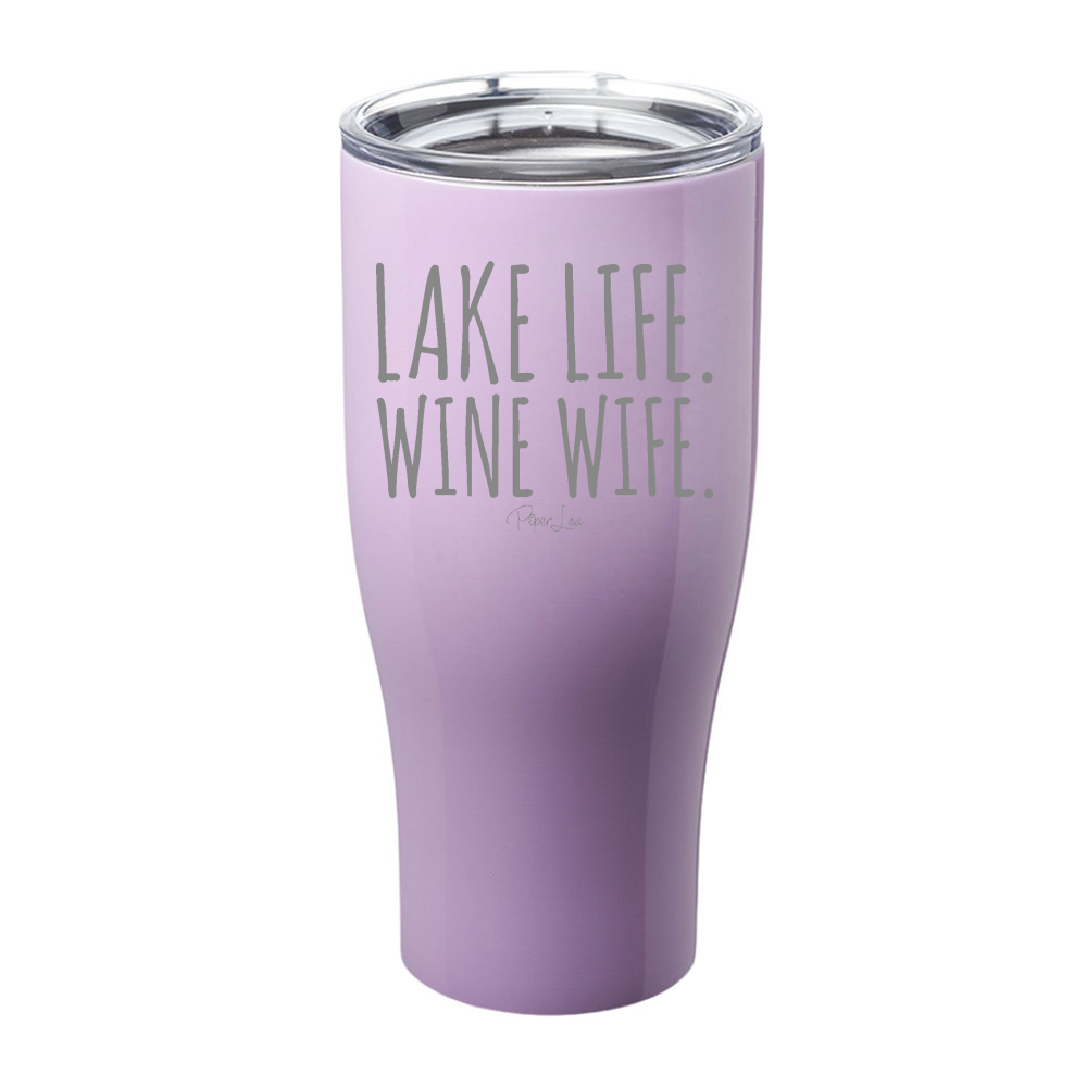 Lake Life Wine Wife Laser Etched Tumbler