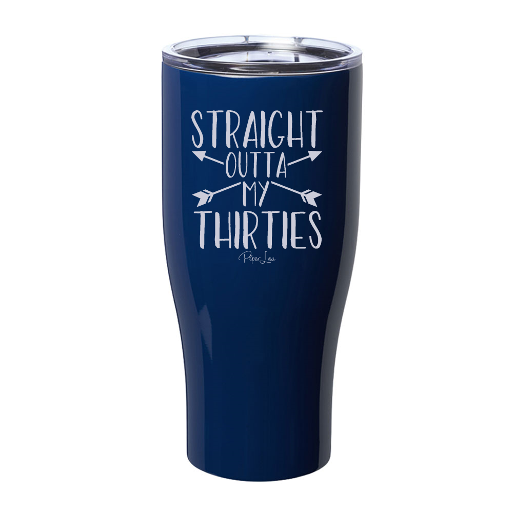 Straight Outta My Thirties Arrows Laser Etched Tumbler