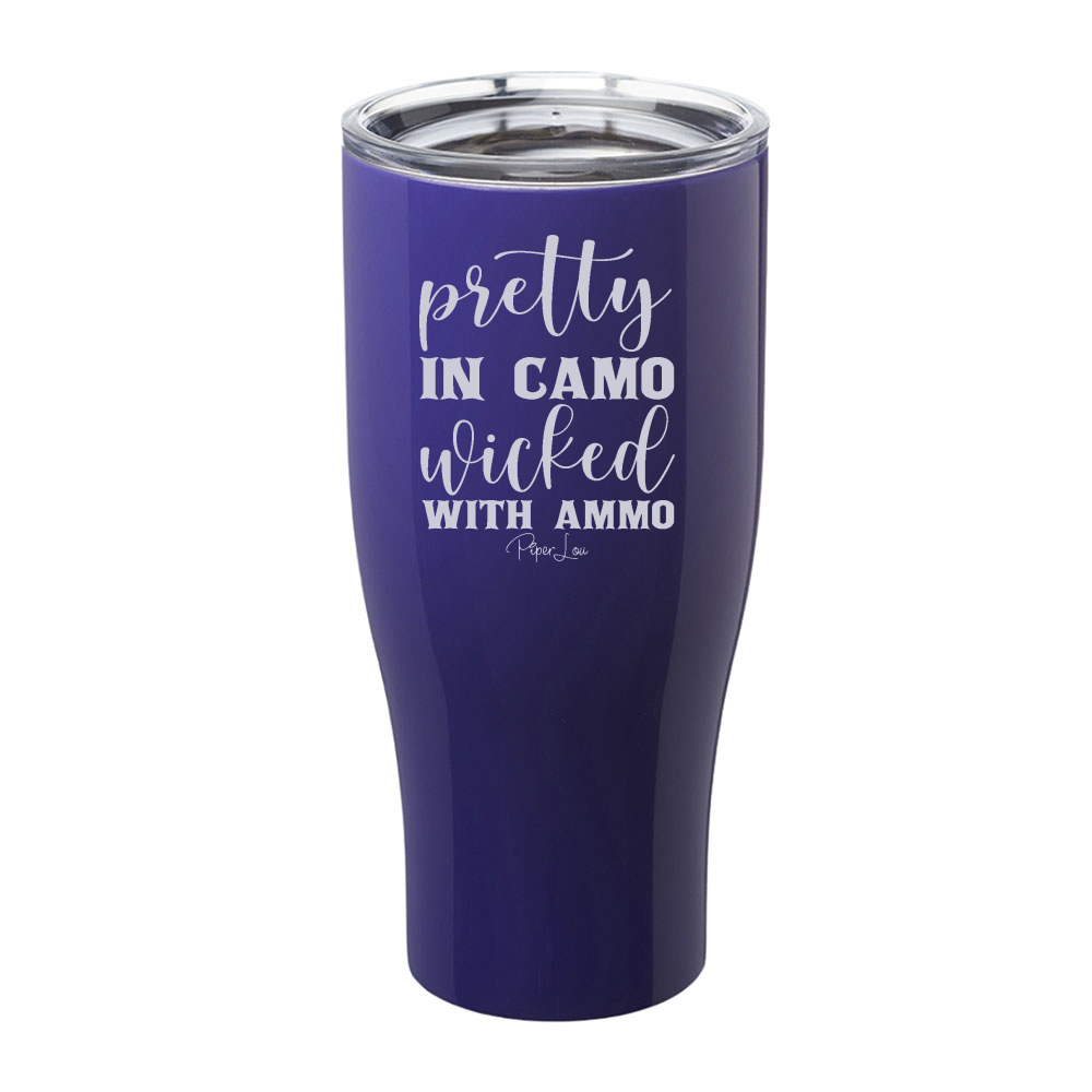 Pretty In Camo Wicked With Ammo Laser Etched Tumbler