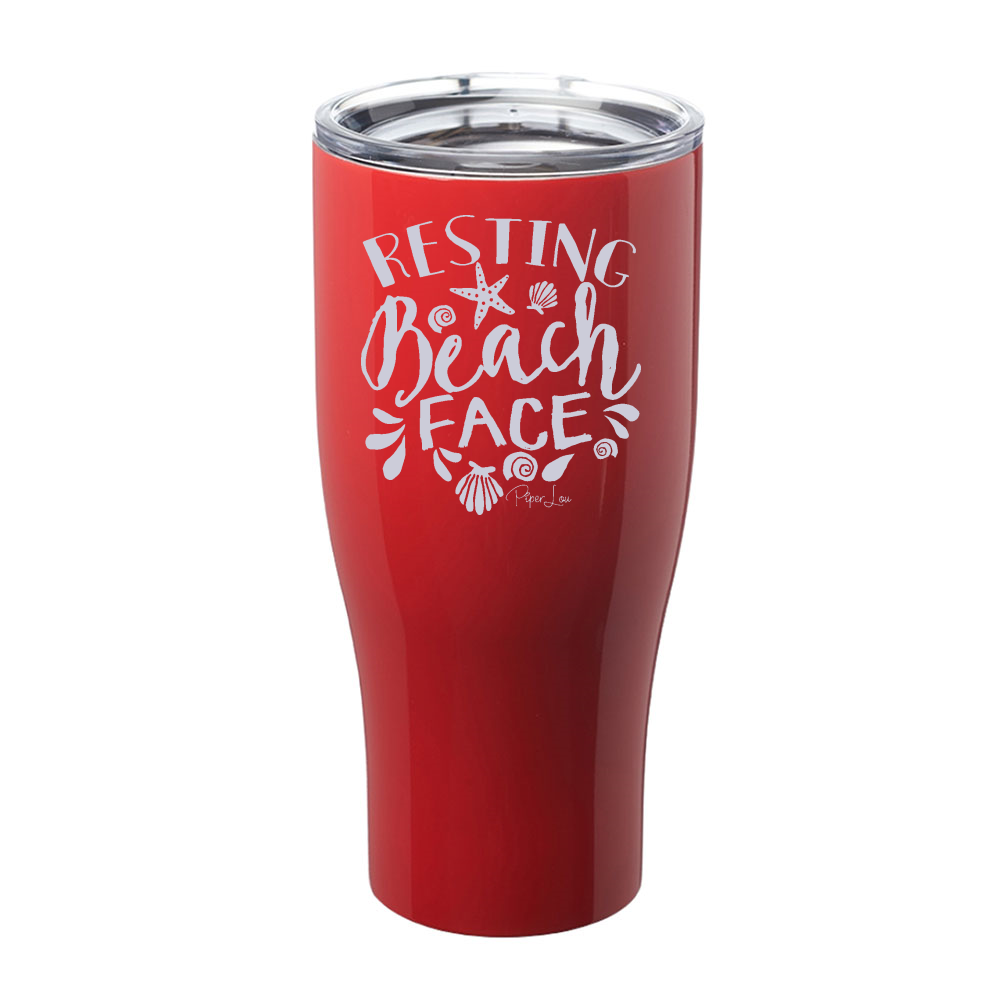 Resting Beach Face Laser Etched Tumbler