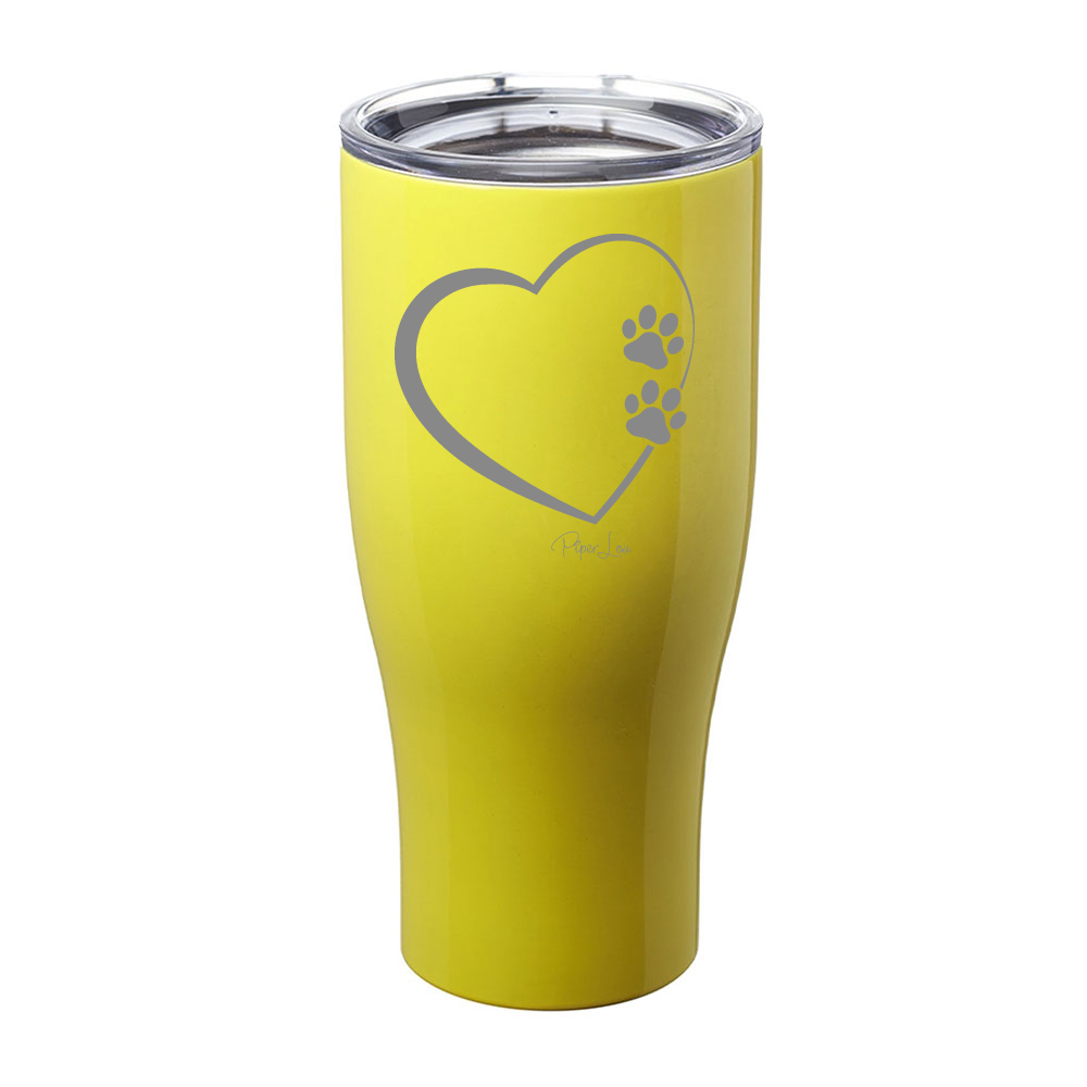 Paw Heart Laser Etched Tumbler