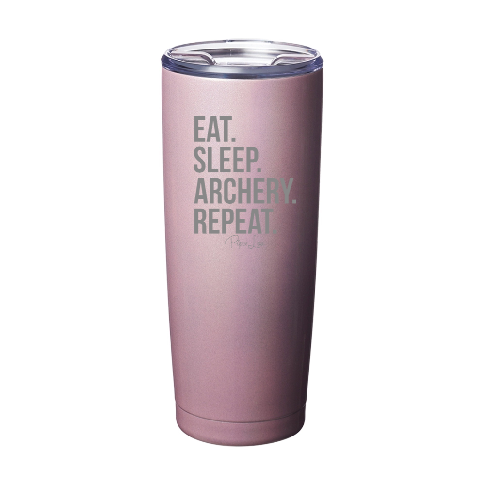 Eat Sleep Archery Repeat Laser Etched Tumbler