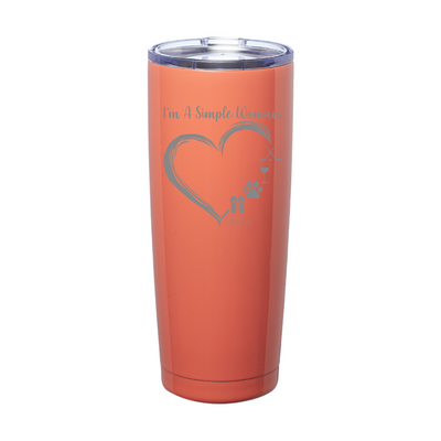 I'm A Simple Woman Hockey Wine Paw Flip Flop Laser Etched Tumbler