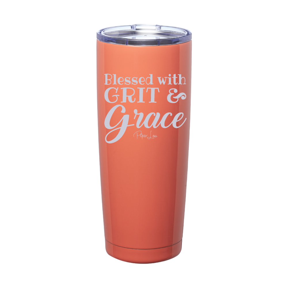 Blessed With Grit And Grace Laser Etched Tumbler