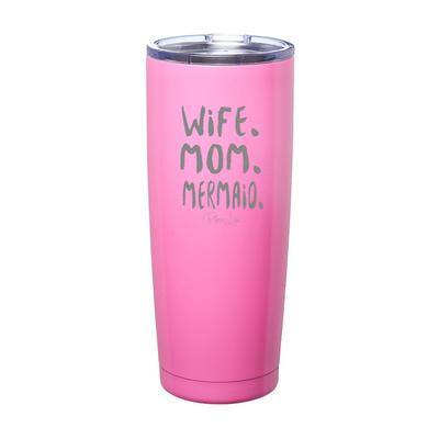 Wife Mom Mermaid Laser Etched Tumbler