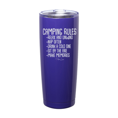 Camping Rules Laser Etched Tumbler