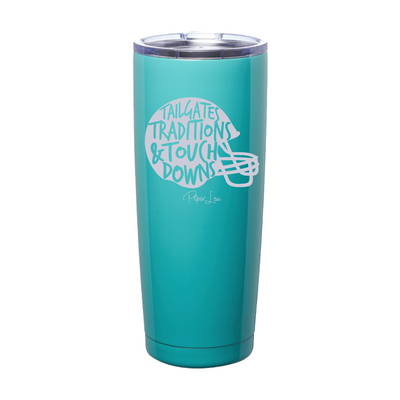 Tailgates Traditions Touchdowns Laser Etched Tumbler