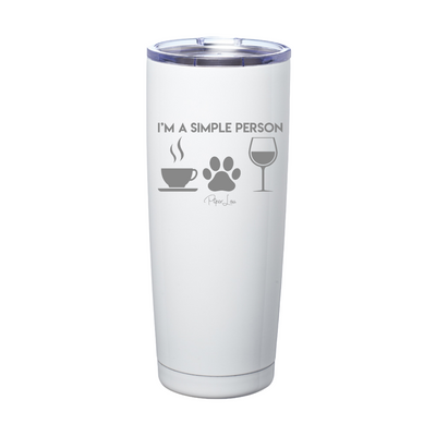 I'm A Simple Person Coffee Paw Wine Laser Etched Tumbler