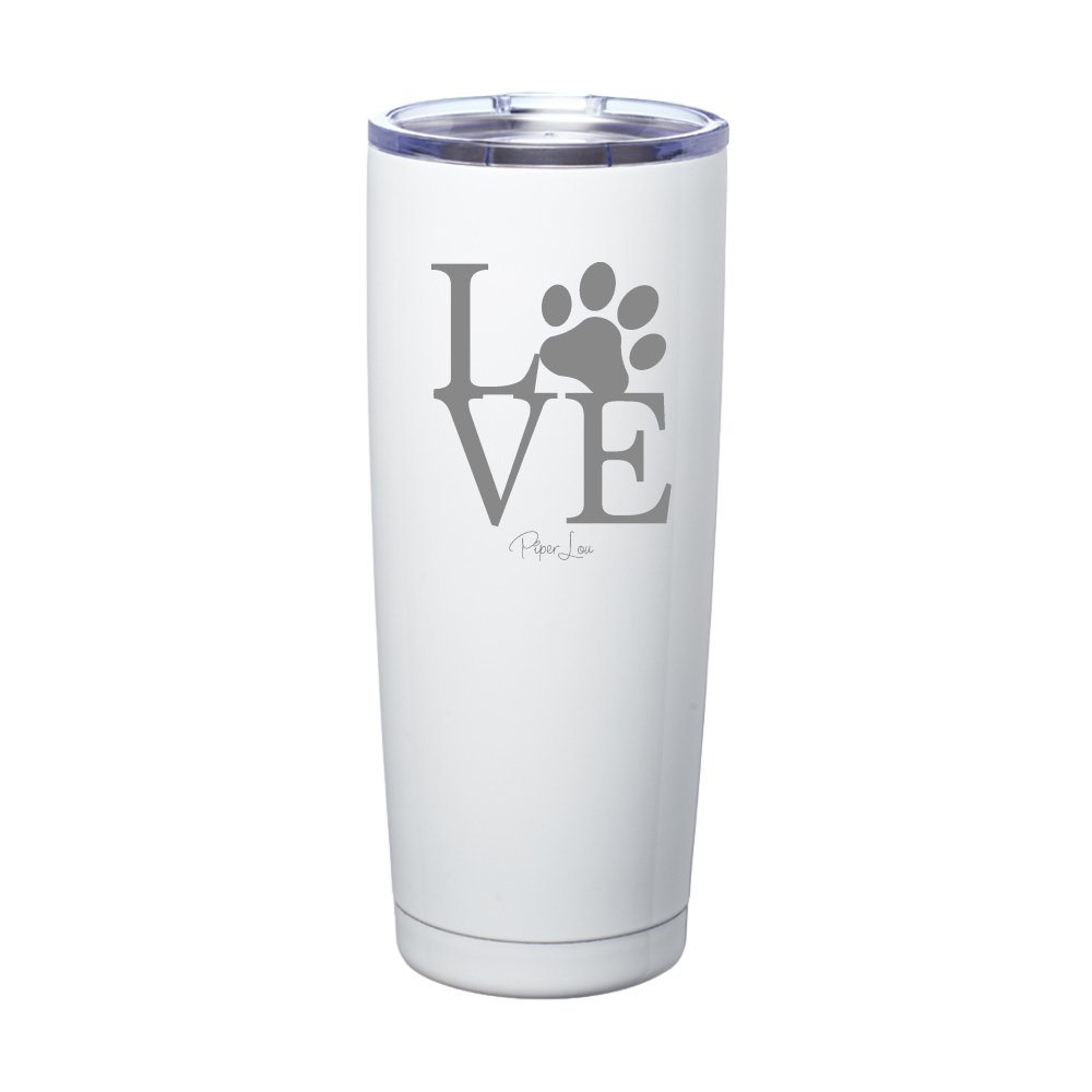 LOVE Paw Print Laser Etched Tumbler