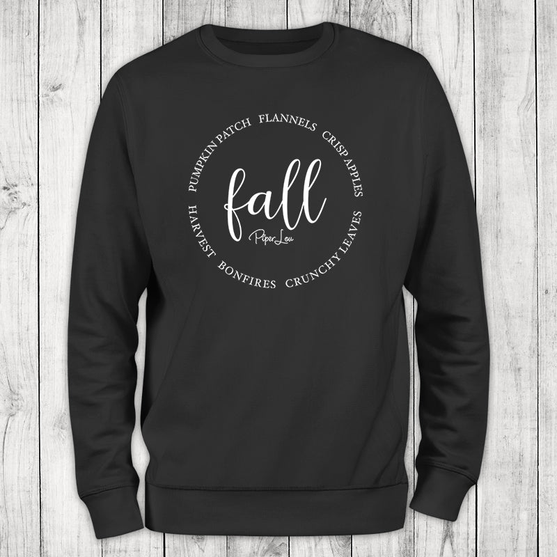 Fall Pumpkin Patch Flannels White Print Crewneck Sweatshirt