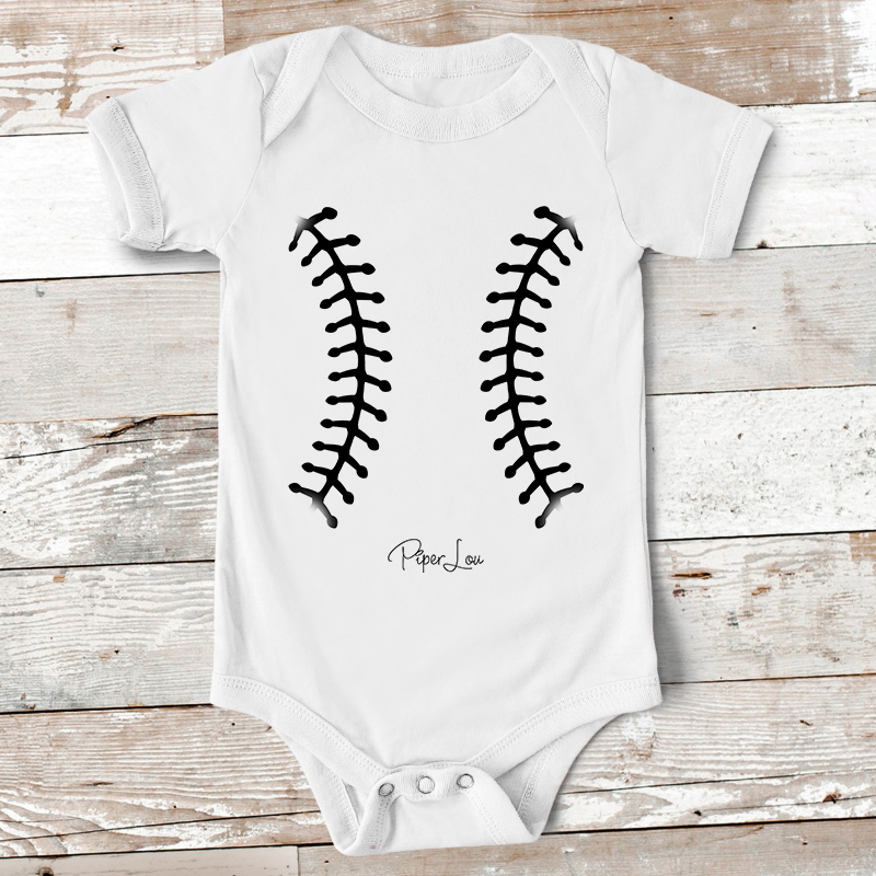 Baseball Stitches Baby Onesie
