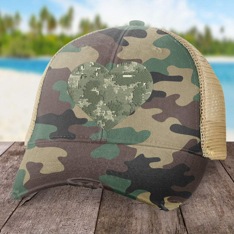 Military Camo Heart Hat