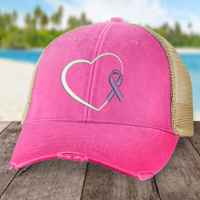 Alzheimer's Awareness Heart Ribbon Hat